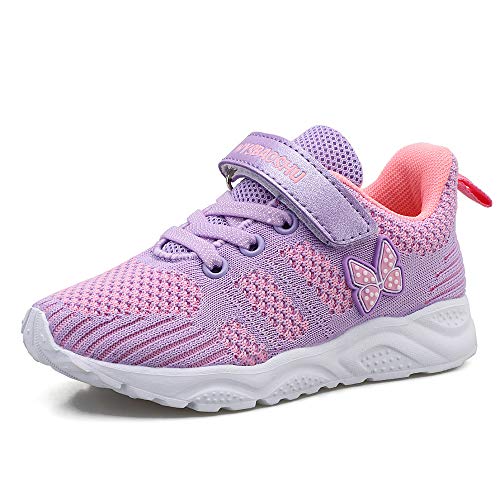 WYSFLY Baby Mädchen Trainer Kleinkind Mädchen Turnschuhe Kleine Kinder Erste Wanderschuhe Atmungsaktive Leichte Freizeitschuhe Violett Size 25