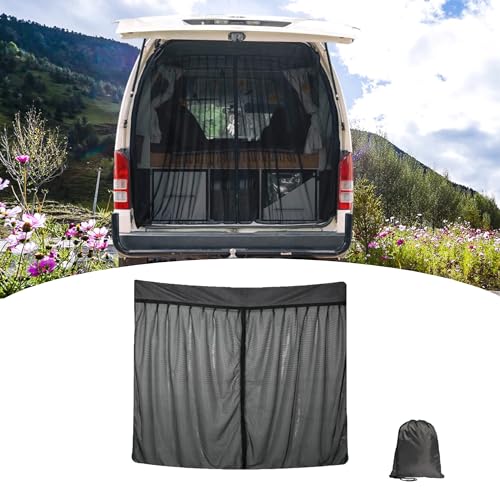 Auto Heckklappe Moskitonetz für Transit Custom, 135 * 145cm/ 53 * 57 Zoll Magnetische Auto Hintertür Sonnenschutz Insektennetz Mesh Bildschirm Auto Anti-Moskito Net Mit Doppelreißverschluss