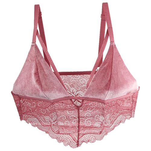 Generisch Mädchen Bügel-BH Samt Weste Spitze Sexy Dessous Frauen BH Klein Bustier (L)
