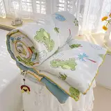 DOTBUY-SHOP Bettüberwurf Steppdecke, Süße Tiere Tagesdecke Baumwolle Leichte Tagesdecken mit Präge Wohndecke aus Gesteppt Bettdecke für Einzelbett Doppelbett (Dinosaurier,150x200cm)