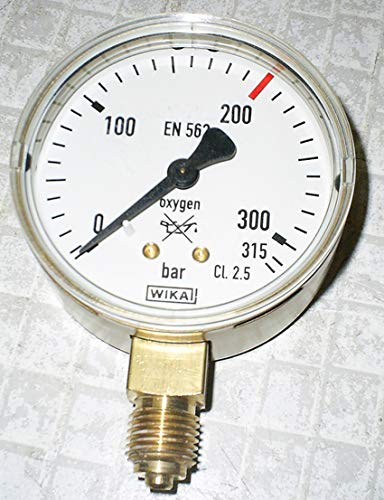 WIKA Manometer Sauerstoff Genauigkeitsklasse 2.5 Durchmesser 63mm Anzeige 0.315/400 bar