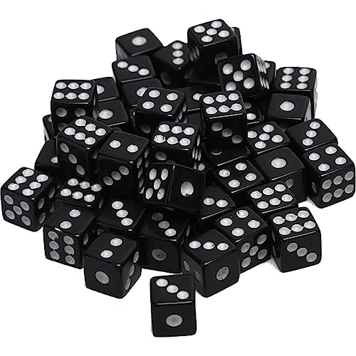 Wudaizhi 50pcs 8mm Schwarze Würfel, Erwachsene Spielwürfel Für Das Unterrichten Von Mathematik, Aktivität, Casino -Themen, Partybevorzugungen, Spielzeuggeschenke, Zaubertrick -Requisiten