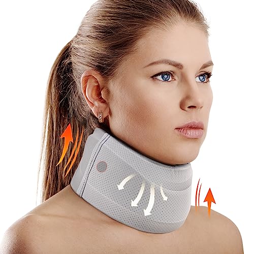 Nackenstütze für Nackenschmerzen und Unterstützung, weiche Nackenstütze lindert Schmerzen und Druck in der Wirbelsäule für Frauen und Männer, Schaumstoff-Halskragen (M, 8,7 cm tiefer Kragen)