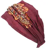GURU SHOP Haarband, Kopfband, Bandana mit Farbenfrohem Mandala, Kopfbedeckung, Herren/Damen, Weinrot, Baumwolle, Size:One Size
