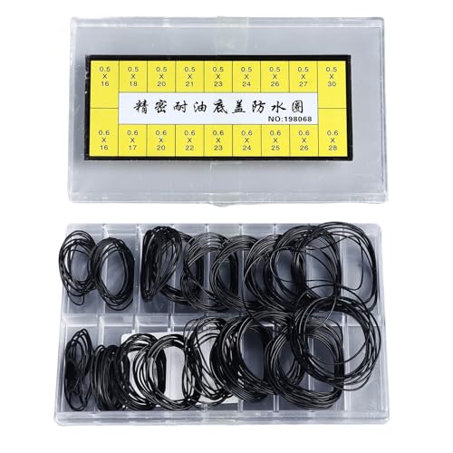 Uhren-O-Ring-Dichtung, 180 Stück, Wasserdichte Gummi-O-Ring-Uhrendichtung, Uhrenreparatur, 0,5 Mm, 0,6 Mm, für Perfekte Übereinstimmung für Uhrenreparaturbetriebe