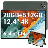 DOOGEE T30 MAX Tablet 12.4 Zoll, Gaming Tablet PC Android 14， 20GB RAM + 512GB ROM/(2TB Erweitern), 2560 * 1600 4K Display, 10800mAh/33W, 50MP+20MP, Widevine L1,Helio G99, 4G LTE/5G WiFi/OTG/GPS