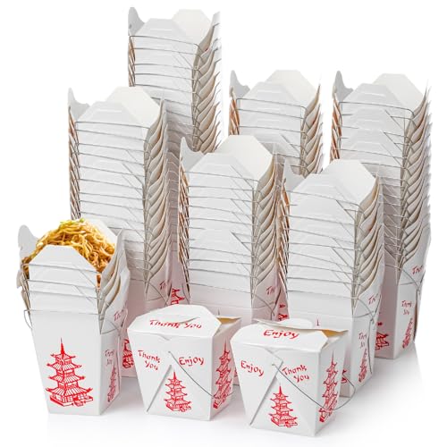 Nitial 150 Stück chinesische Take Out Boxen Pagode Take Out Food Container Einweg Chinesische Lebensmittel Boxen für Picknick, Restaurants, asiatische Themenparty Gastgeschenke Dekorationen (237 ml)