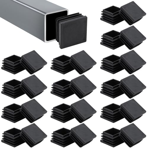 Lamellenstopfen für Vierkantrohre Rohrstopfen 30x30MM Kunststoff Quadrat Rohrstopfen Lamellenstopfen Schwarz Kunststoff Fußkappen Quadratischer Endstopfen für Vierkantrohr Metallprodukte (40 Stück)
