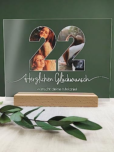 22 Geburtstag - Foto Acryl Tafel - 22 Geburtstag Dekoration, Geschenkideen zum 22 Geburtstag, 22 Geburtstag Frauen, 22 Geburtstag Männer, 22 Geburtstag Geschenk, 22. Geburtstag, 22 Geburtstag Deko
