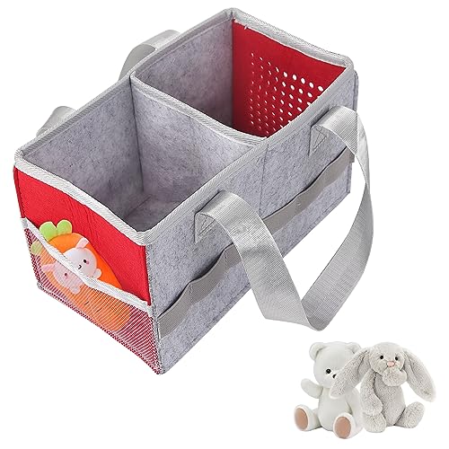 Blnriam Tragetasche für Toniebox-Starterset und Zubehör，Tonie aufbewahrung，Tasche toniebox, Filz-Organizer-Tasche für Tonies-Figur und Toniebox(Rot)