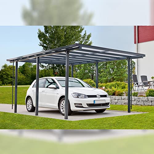 Beckmann Aluminium-Carport und -Terrassendach 311 x 496 x 218 cm Anthrazit