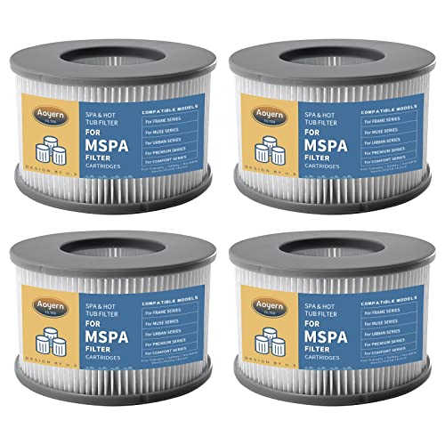 Ersatzfilter für MSPA Whirlpool Wasserfilter, Kompatibel Mit Whirlpoal, für heiße U-Boote und Spa, für aufblasbare Pools-für MSpa Whirlpool Filter Modell ab 2020.(4 Stück)