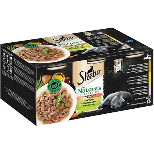 Sheba Katzenfutter Nassfutter Nature's Collection in Sauce Feine Vielfalt 6 Dosen (6 x 400g)