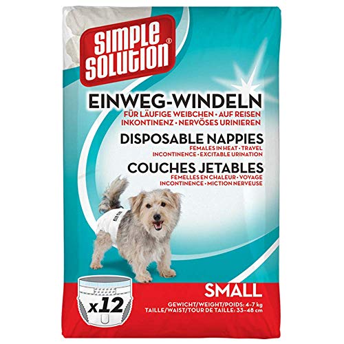 Simple Solution Einwegwindeln für Hunde, Größe S, 12 Stück