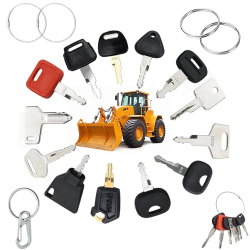 18 Stück Baumaschinen Schlüssel set,Zündschlüssel set Traktor,Ersatz Zündschlüssel,Bagger Schlüssel,Universal Motor Startschalter,für Bulldozer,schwere Baumaschinen,Ersatz Start Schlüssel Set