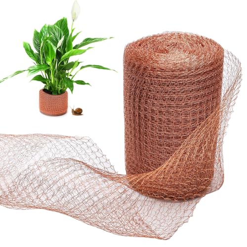 PLLYPE 9m Kupferband gegen Schnecken Schneckenschutz, Kupfernetz Schneckenzaun, Schneckenzaun Kupfer, Schneidbares Kupfergewebe, für Schneckenabwehr, Schutz von Sämlingen, Wildtier Kontrolle