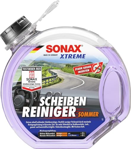 SONAX XTREME ScheibenReiniger Sommer Gebrauchsfertig (3 Liter) extrem schnell wirkender Sommerscheibenreiniger | Art-Nr. 02724000