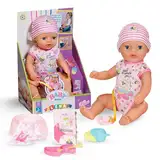 BABY born Lena (Little Baby Girl) 36cm, Babypuppe mit 7 Funktionen für Kleinkinder ab 1 Jahr, funktioniert ohne Batterie, 36 cm große Puppe, Black