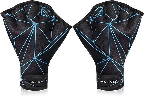 TAGVO Schwimmhandschuhe Wasserhandschuhe Wassertraining, Aquatic Handschuhe für den Oberkörperwiderstand, Fitness wasserdichte, Neoprenhandschuhe offen Wasser Training, Größen für Männer Frauen