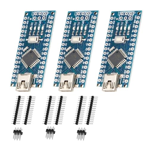 Nano Entwicklungsplatine mit 328P Chip Binghe 3 Stück Nano Entwicklungsplatine mit CH340 Chip 5V 16MHz Lötversion Mikrocontroller Mini-Schnittstelle Kompatibel mit Arduino Nano