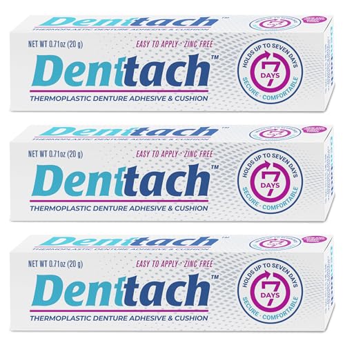 Denttach Zahnersatzkleber, thermoplastischer Zahnersatzkleber, Kissen und Reliner, komfortabler, sicherer Zahnersatzgriff für bis zu 7 Tage, nicht klebend, zinkfrei, langer Halt für Zahnersatz (3