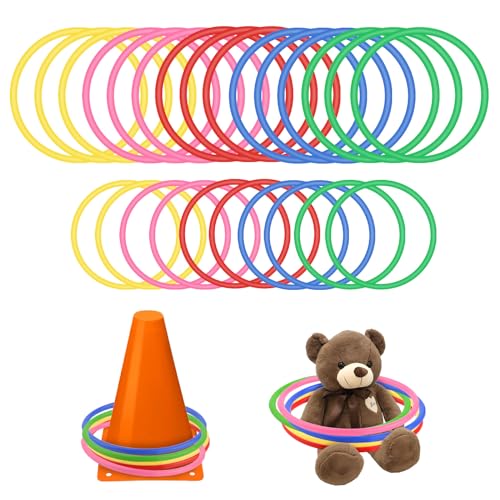 25 Stück Wurfringe, 15cm & 13cm Kunststoff Toss Ringe Set für Ring Toss Spiel in 5 Farben, Bunt Ringe Werfen Kinder, Wurfringe Kinder Outdoor für Party Favor Spiele, Karneval, Garten