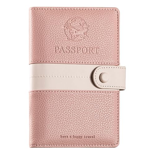 EPROICKS Reisepasshülle Reisepass Organizer-Reisepass Schutzhülle Passport Holder mit RFID Blockier, Reisepass Tasche Organizer mit Zipper Münzfach für Kreditkarten, Ausweis, Reisedokumente (Rosa)