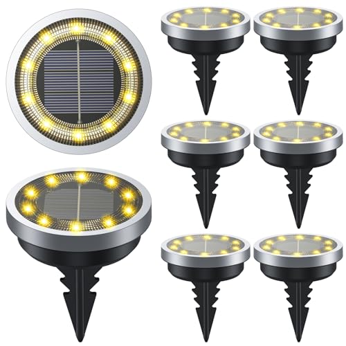 LuJasi Solar Bodenleuchte, Solar Gartenleuchten für Außen IP65 Wasserdicht, Solarleuchte für Garten Außenleuchte außen, für Garten, Rasen, Gehweg, Patio, Auffahrt