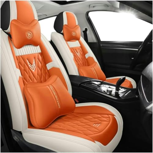 DENGFU Sitzbezüge Auto Autositzbezüge Universal Set für Isuzu All Models D-Max Mu-X 5 Seats Isuzu Tous Les modeles D-Max mu-X Auto Zubehör,Orange Luxus