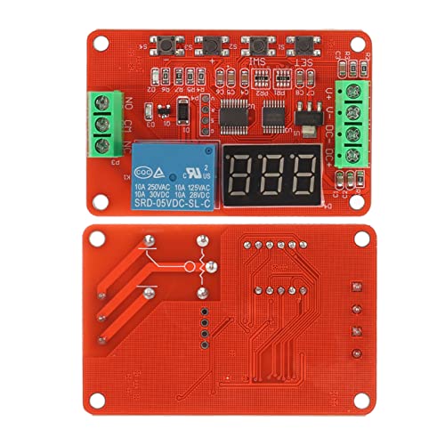 DC 0-100 V Digital-Spannungs Komparator, DVB01 PCB Überspannung Unterspannung Schutz Komparator Modul, Roter DC 12V/24V Spannungs Komparator 0-99,9 Sec Verzögerung (5V)