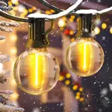 JEYMORKEY Lichterkette LED Außen Strom Outdoor - 20M 65.5FT G40 Glühbirnen Garten Beleuchtung Balkon Lichterketten Aussen IP44 Wetterfest Pavillon String Lights für Terrasse Party