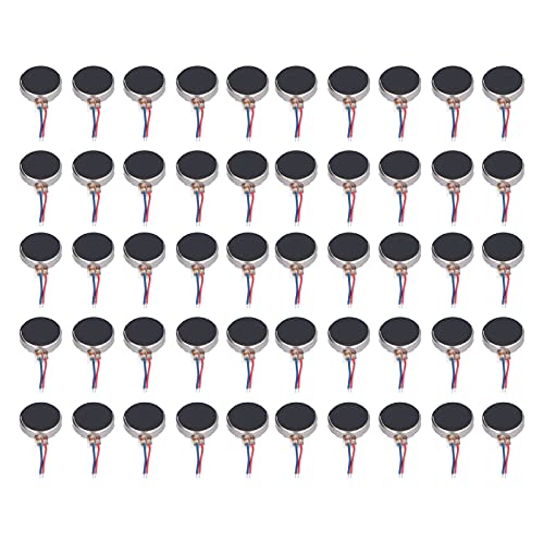 50 Stück Mini Vibrationsmotoren DC 3 V 12000 U/min 10 X 2,7 Mm Anti-Interferenz-Flachmünzen-Mikrovibrationsmotor für Mobilgeräte