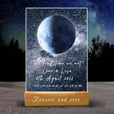 Personalisiertes Mondphasen Acrylplaque - Individuelles Bild für Geburtstagsgeschenk und Jahrestag | Mondphasen nach Datum und Ort personalisiert | Einzigartige Hochzeitsgeschenke