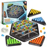 Chain Triangle Chess Game, Triggle Spiel Gummibänder, Kettendreieck Schachspiel, Strategie-Steckbrettspiel Spiel mit Gummibändern Dreieck Chain Triangle Game Dreiecksschach-Brettspiel für 2-4 Personen
