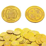 DSLSQD 100 Stück Goldmünzen,Piratenschatz Goldmünzen Spielzeug,Kunststoff Goldtaler,Spielmünzen,Künstliche Goldmünzen,für Kindergeburtstag Gastgeschenke Piraten Abenteuer Schatzsuche Veranstaltung