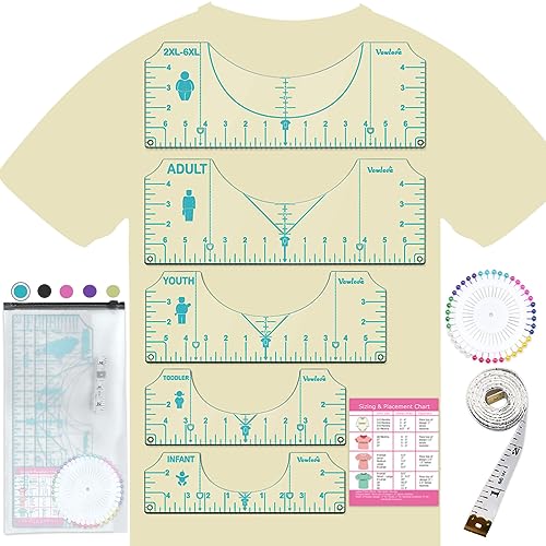 T-Shirt-Lineal, Ausrichtungswerkzeug zu zentrieren, T-Shirt-Lineal für Vinyl-Ausrichtung, T-Shirt-Messwerkzeug für Wärmepressen-Zubehör, Sublimationsrohlinge, Wärmetransfer-Vinyl HTV