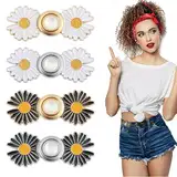 CYXZMYA 4 Paar Hosenbund Enger Machen,Abnehmbarer Hosen Enger Machen Clip,Hose Enger Machen Clip,Blumenförmiger Taillenclip Knöpfe Hosen,Verstellbare Nagelfreie Taillenschnallen,für Hosen,Jeans.