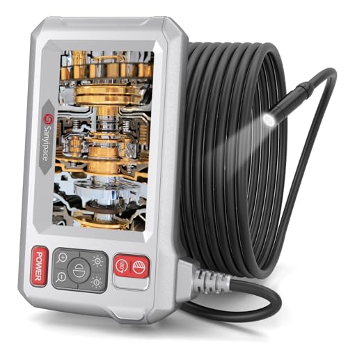 Endoskopkamera mit Licht, Sanyipace Inspektionskamera Kanalkamera 5M/16.5FT, IP67 Wasserdicht Rohrkamera,1080P HD Industrie Endoskop mit 4,3" IPS Bildschirm, Endoskop für Automotoren, Hausinspektionen