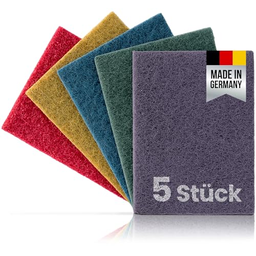 PICTORIS Schleifvlies 5er Set I Made in Germany I Langlebige Handpads 155 x 210mm in 5 praktischen Körnungen 100-900 I Schleifvlies Metall Schleifflies Schleifvlies Holz