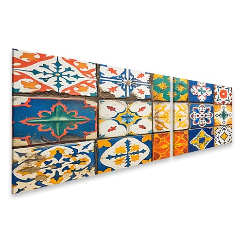 islandburner Bild auf Leinwand Traditionelles Azulejos-Muster auf Vintage-Fliesen-Wandbild Badezimmer Fliesenhandel Leinwandbild