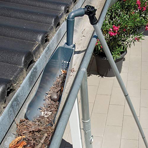 WENKO Maximex Dachrinnenschaufel Mod. Maxi, Effektiver Dachrinnenreiniger, Bis zu 4,5 m Arbeitsreichweite, Erweiterbarer Teleskopstiel bis 2 m, Maße 10 x 250 x 8 cm