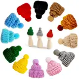 VOPIWOZ 60 Mini Weihnachtsmützen, Mini Partyhüte für Kuscheltiere, 12 Colors Weihnachtsmütze Klein, Mini Mützen Glückswürmchen, Nikolausmütze für Flaschen, für DIY Kleine Mützen zum Basteln