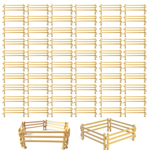60 Stück Zaun Spielzeug, Spielzeug Zaun,Pferdezaun Spielzeug Mini Zaun,Mini Zaun Pferdekoppel,Zäune Spielzeug,DIY Pferd Corral Fechten Micro Landschaft Dekoration,Pädagogische Geschenk,Kinder Geschenk