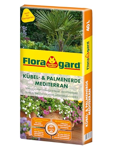 Floragard Kübelpflanzenerde mediterran 40 L - Spezialerde für große Kübel, Zitruspflanzen, Oleander, Oliven - auch für Dachgärten