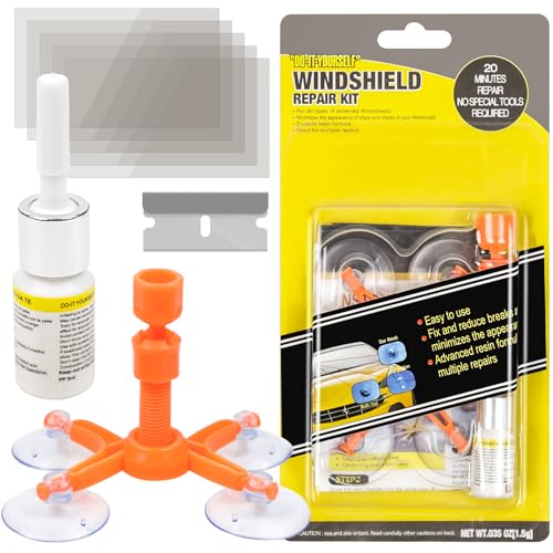 DISTANCEE Steinschlag Reparaturset Windschutzscheibe, Universelles Windschutzscheibe Reparaturset, Auto Glas Reparatur Set Zur Reparatur Langer Rissen, Löchern, Rissen,Spinnennetzen und Sternförmigen