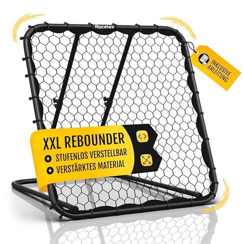 Racetex Rebounder für Fußball XXL [125cm x 125cm] - Fussball Rebounder mit robuster Konstruktion und stufenlos verstellbarem Winkel - Rebounder Fußball für Schuss-, Pass- und Ballannahmetraining