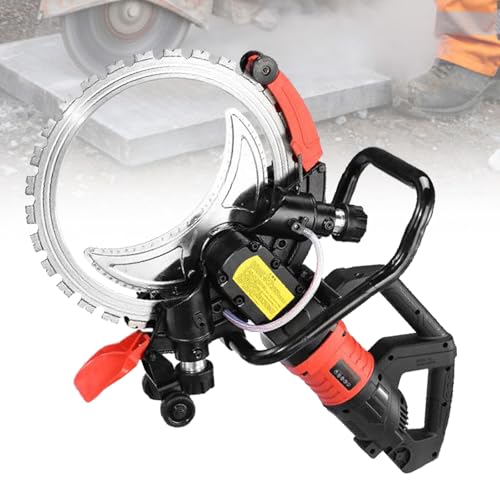 VNATWGOO Industrielle Elektrische RingsäGe, 8980 W/9500 W BüRstenloser Motor, 90° Verstellbarer Schnitt, Automatische Wasserpumpe, Abbruchschneider FüR Beton, Stein, Bodenplatten,9500W-220V