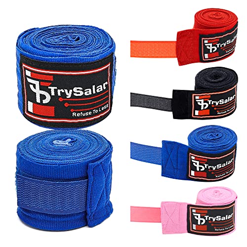 Boxhandbandagen, Innenhandschuhe, 4,5 & 2,5 Meter elastische gewebte Bandagen Daumenschlaufe Handgelenk Knöchelschutzgurte für Muay Thai MMA Kickboxen Kampfsport Männer Frauen Kinder (4.5M, Blue)