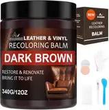 SHABEIBEI 340g Lederpflege Auto,Leder Reparatur Set,Dunkelbraun Flüssigleder,Lederfarbe,Kunstleder Reparaturset Für Vinyl Möbel, Sofa, Autositze, Schuhe