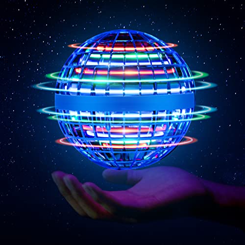 NICEQT Fliegender Ball, Hover Flying Ball Für Kinder Magic Spinner Boomerang Bunte LED Leuchten 360° Drehbare Indoor und Outdoor Flugzeug Spielzeug für Kinder Erwachsene